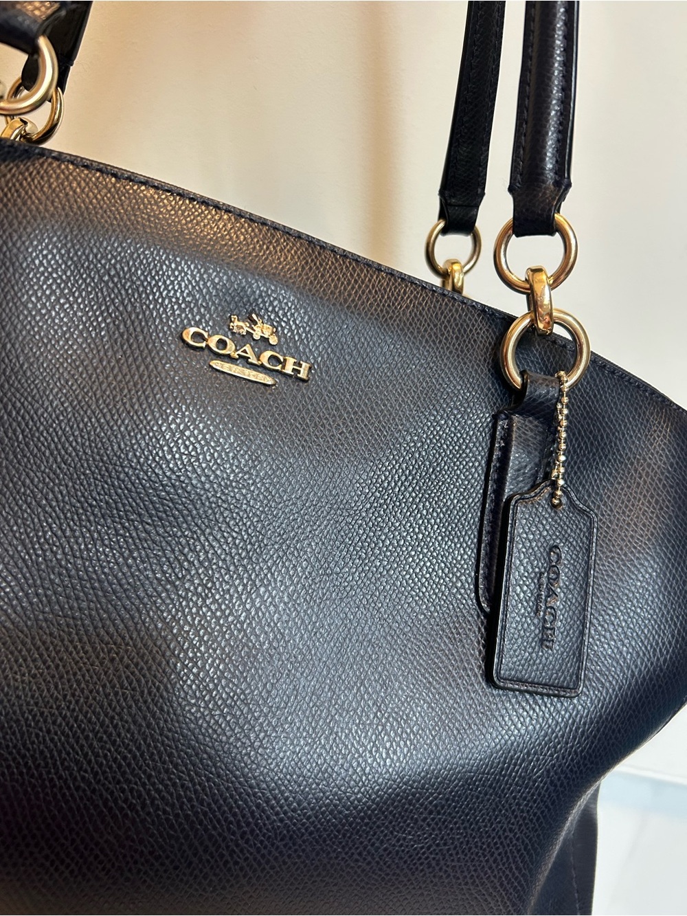 Coach Christie Navy Leather Shoulder Tote - Picture 2 of 9